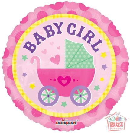 Girl Stroller - 18 inch - Helium-Filled Foil Balloon