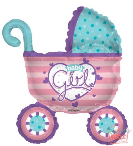 Girl Stroller Shape - 36 inch - Helium-Filled Foil Balloon