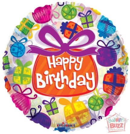Happy Birthday Presents - 18 inch - Helium-Filled Foil Balloon