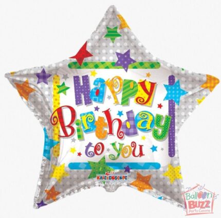 Happy Birthday Stars - 36 inch - Helium-Filled Foil Balloon