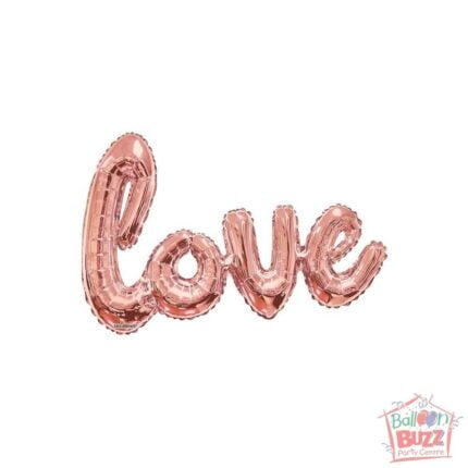 Rose Gold Love Script - 36 inch - Air-Filled Foil Balloon