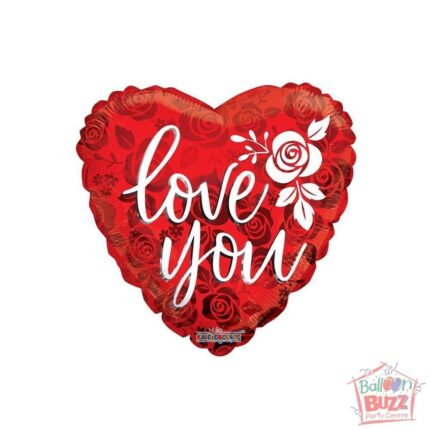 Rose Pattern - 18 inch - Helium-Filled Foil Balloon