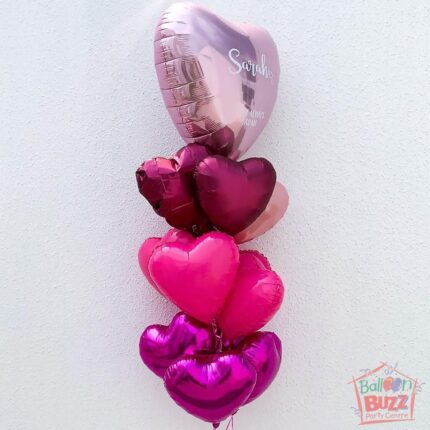 36-inch Personalized Red Shades of Romance Balloon Bouquet