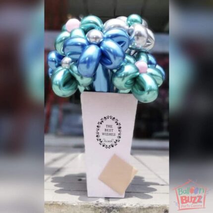 Chrome Balloons Flower With Base
