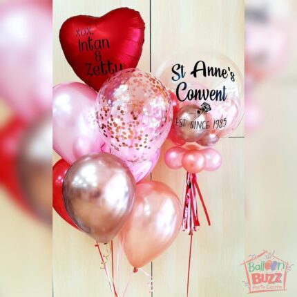 Hot Red & Rose Gold Bouquet