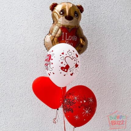 18-inch Heart You Beary Much Balloon Bouquet