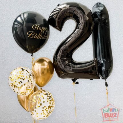 Happy Birthday Black Elegant Bouquet