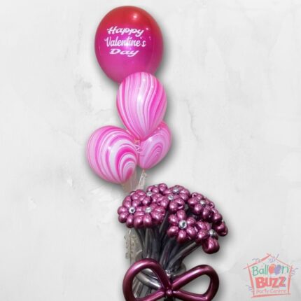 Flower Hand Bouquets With Bouquets of Helium Balloons