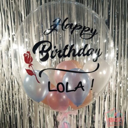 22-inch Personalized Transparent Balloon with Mini Balloons
